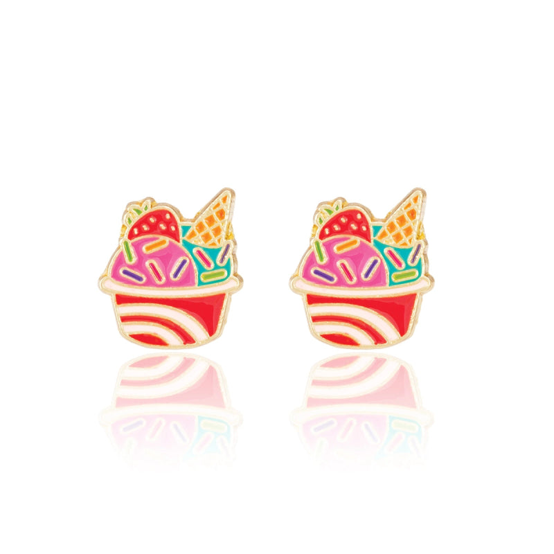 Hypoallergene kinderoorbellen Ice Cream Cup - Staartjes en Strikjes