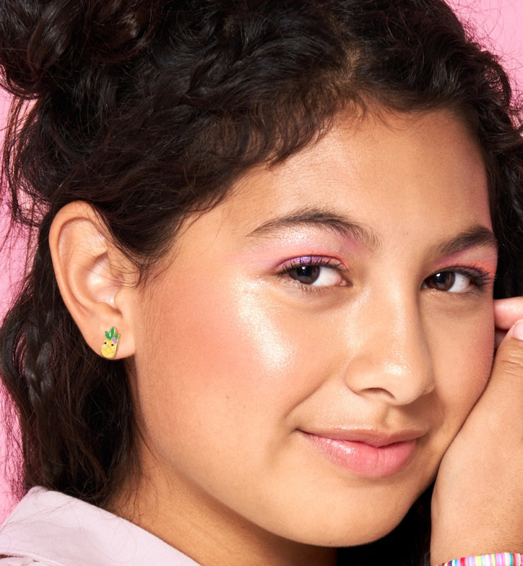 Hypoallergene kinderoorbellen Pine Cutie - Staartjes en Strikjes