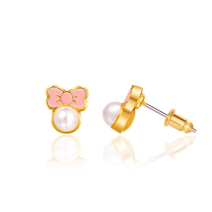 Hypoallergene kinderoorbellen Pink Chic Bow - Staartjes en Strikjes