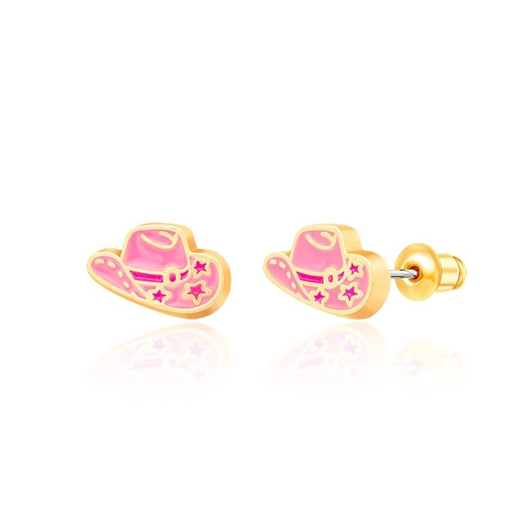 Hypoallergene kinderoorbellen Western Cowgirl Hat - Staartjes en Strikjes