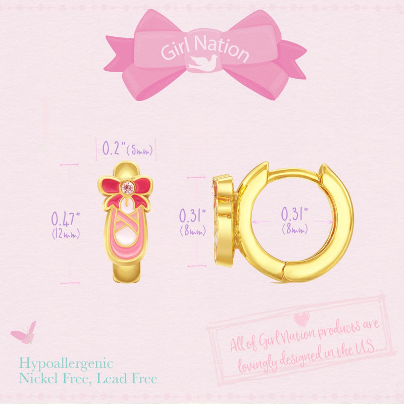 Hypoallergene kinderoorringen Ballet Shoe - Staartjes en Strikjes