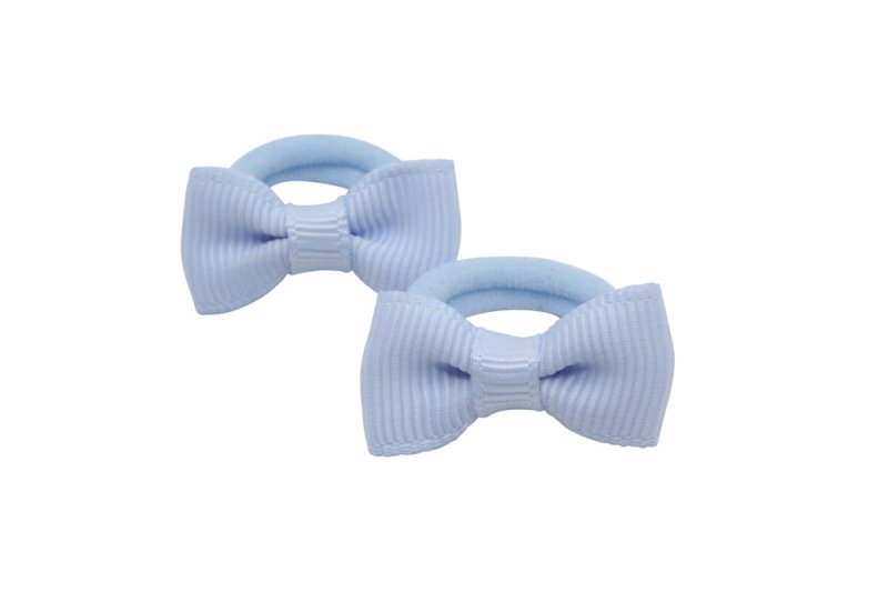 Kleine elastiekjes met mini strikjes – Bluebell blauw - Staartjes en Strikjes