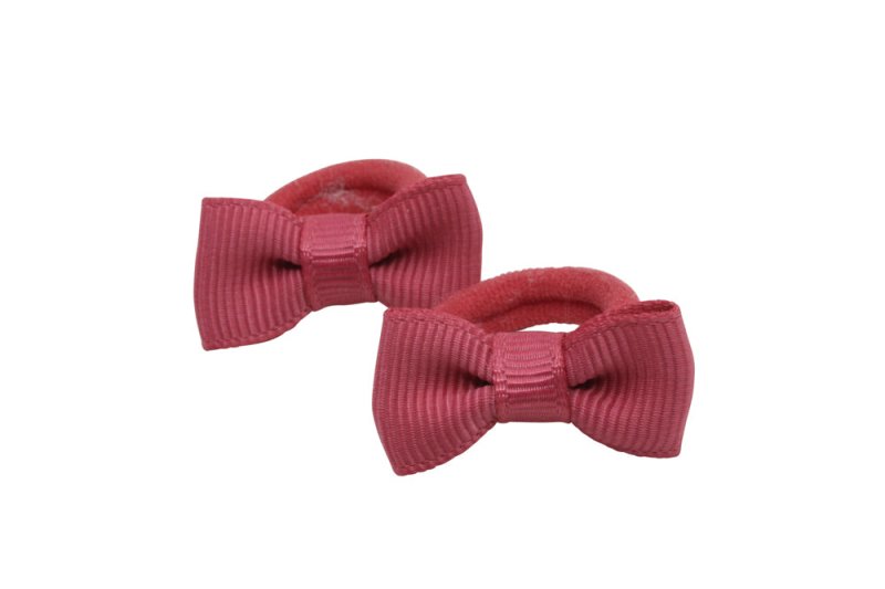 Kleine elastiekjes met mini strikjes colonial rose - Staartjes en Strikjes