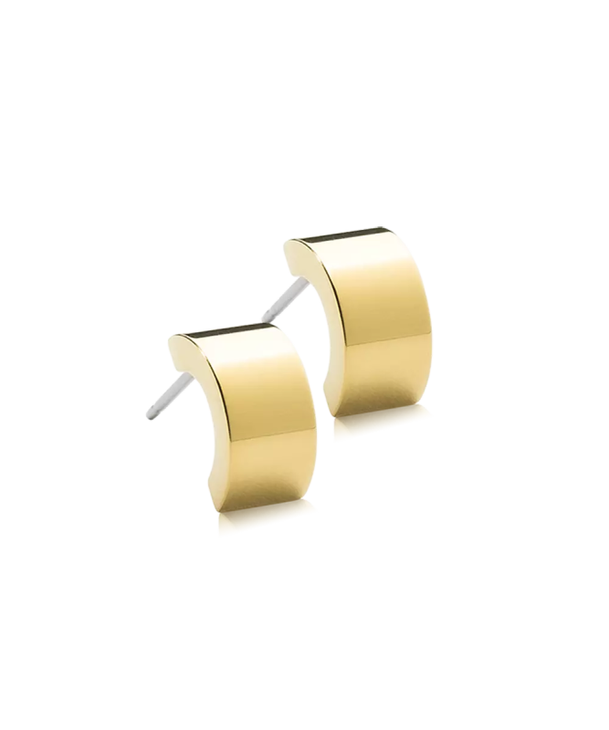 Oorbellen Blomdahl titanium boog goudkleurig 10 mm. (incl. achterkantjes) - Staartjes en Strikjes