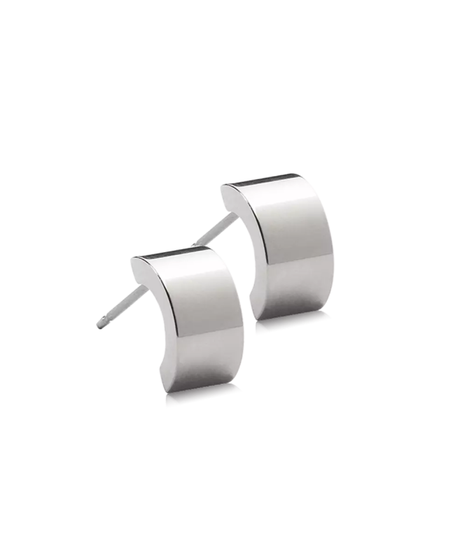 Oorbellen Blomdahl titanium boog zilverkleurig 10 mm (incl. achterkantjes) - Staartjes en Strikjes