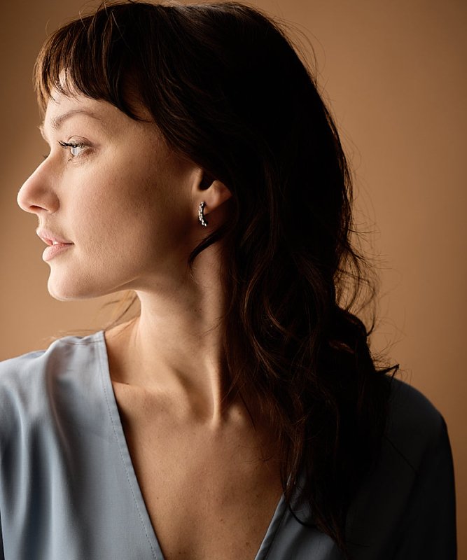 Oorbellen Blomdahl titanium boogjes – 15 mm met pareltjes/kristallen - Staartjes en Strikjes