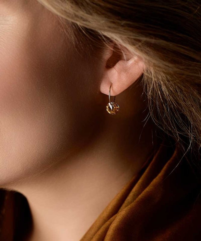 Oorbellen Blomdahl titanium goudkleurige oorringen – 14 mm bronze - Staartjes en Strikjes