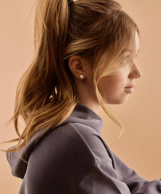 Oorbellen Blomdahl titanium parel zacht roze 8 mm. (incl. achterkantjes) - Staartjes en Strikjes