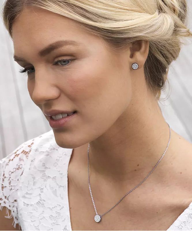 Oorbellen Blomdahl titanium rondje met crystal (incl. achterkantjes) - Staartjes en Strikjes