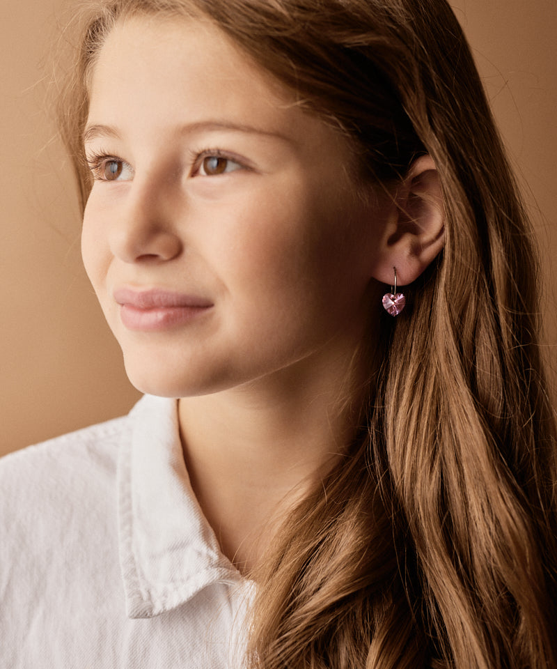 Ohrringe Blomdahl Titanohrringe 14 mm. Herz rosa