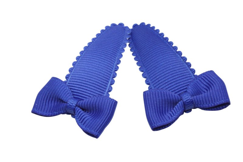 Peuter/kleuter haarspeldjes met strikjes - kobalt blauw - Staartjes en Strikjes