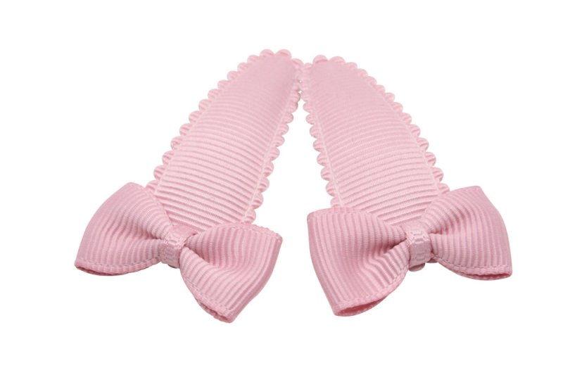Peuter/kleuter haarspeldjes met strikjes - oud roze - Staartjes en Strikjes