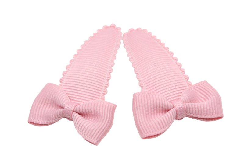 Peuter/kleuter haarspeldjes met strikjes - peony roze - Staartjes en Strikjes