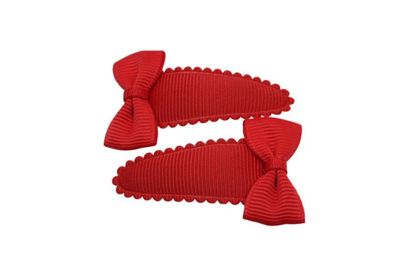 Peuter/kleuter haarspeldjes met strikjes rood - Staartjes en Strikjes