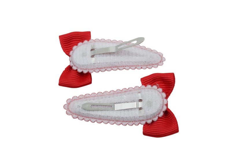 Peuter/kleuter haarspeldjes met strikjes rood - Staartjes en Strikjes