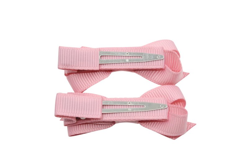 Setje alligator haarspeldjes met strikje roze - Staartjes en Strikjes