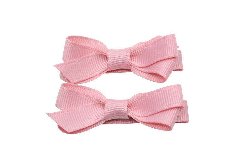 Setje alligator haarspeldjes met strikje roze - Staartjes en Strikjes