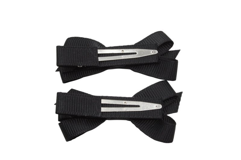 Setje alligator haarspeldjes met strikje zwart - Staartjes en Strikjes
