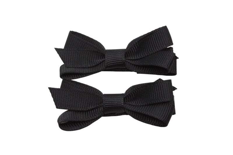 Setje alligator haarspeldjes met strikje zwart - Staartjes en Strikjes