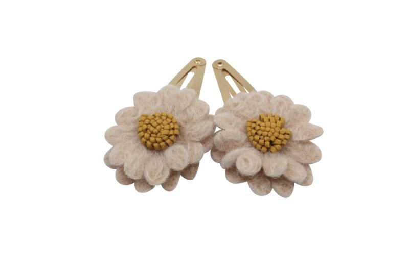 Setje goudkleurige haarspeldjes Fleur - beige/bruin - Staartjes en Strikjes