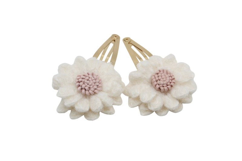 Setje goudkleurige haarspeldjes Fleur - creme/antique mauve - Staartjes en Strikjes