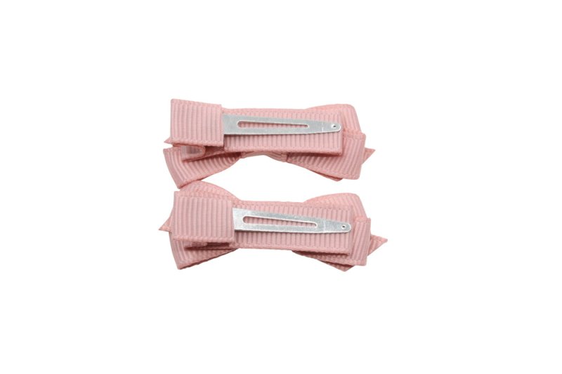 Setje kleine alligator haarspeldjes met strikje sweet nectar - Staartjes en Strikjes