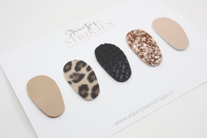 Setje van 5 anti - slip baby haarspeldjes Benthe - Staartjes en Strikjes