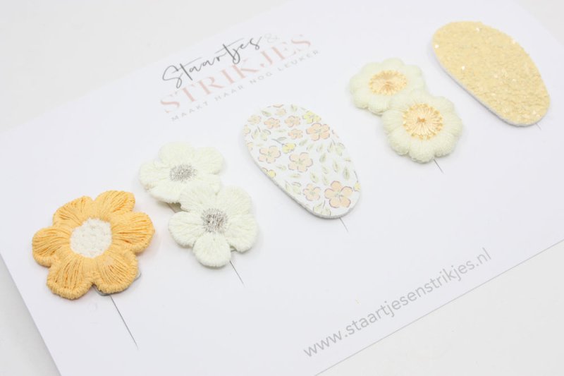 Setje van 5 anti-slip baby haarspeldjes Nova - Staartjes en Strikjes