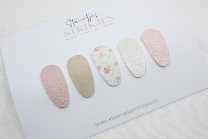 Setje van 5 baby haarspeldjes Evy - Staartjes en Strikjes