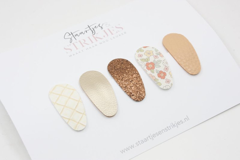 Setje van 5 baby haarspeldjes Fien - Staartjes en Strikjes