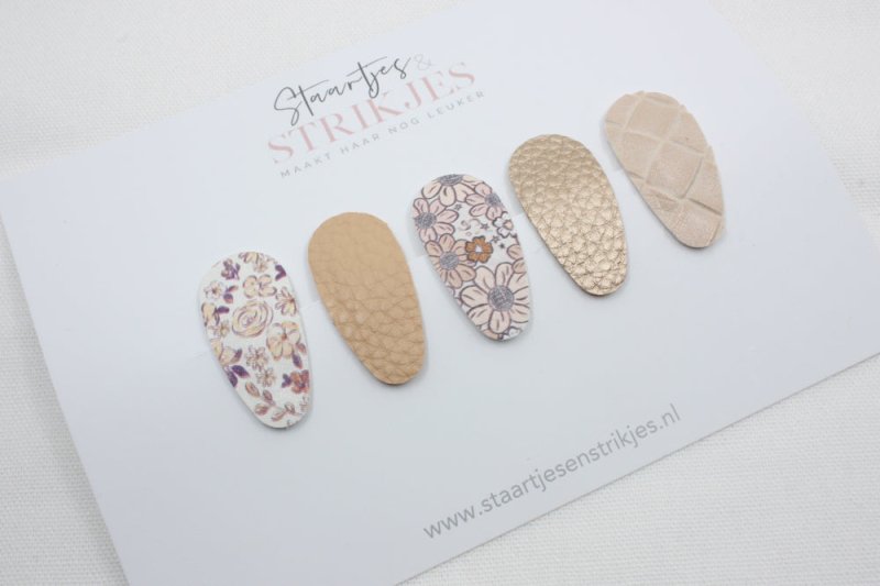 Setje van 5 baby haarspeldjes Tess - Staartjes en Strikjes