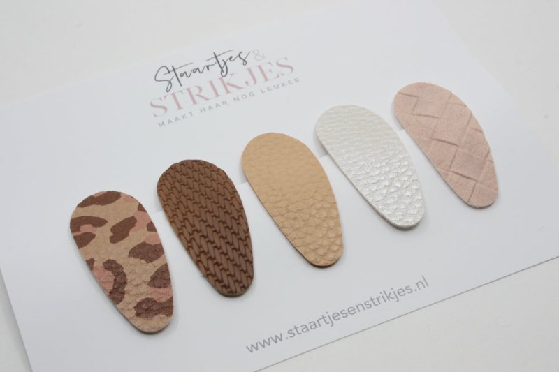 Setje van 5 peuter/kleuter haarspeldjes Hannah - Staartjes en Strikjes