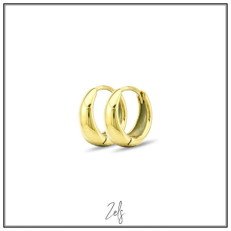 Stalen oorbellen, kleine goudkleurige oorringen 9 mm | Zels - Staartjes en Strikjes