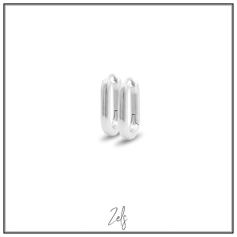 Stalen oorbellen ovale oorringen 20 mm | Zels - Staartjes en Strikjes