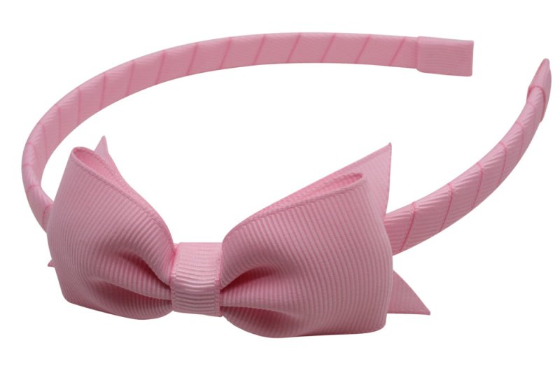 Strik diadeem/haarband lint rose pink - Staartjes en Strikjes