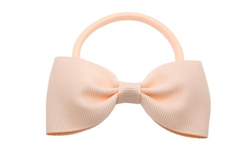 Vlinder haarstrik elastiek licht zalm/peach - Staartjes en Strikjes