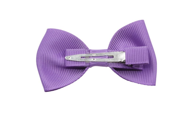 Vlinder haarstrik paars op alligatorspeldje zonder tandjes - Staartjes en Strikjes