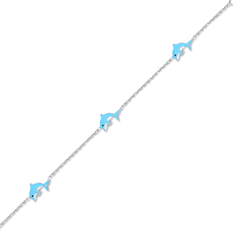 Zilveren armbandje verstelbaar drie dolfijntjes Naiomy Princess - Staartjes en Strikjes