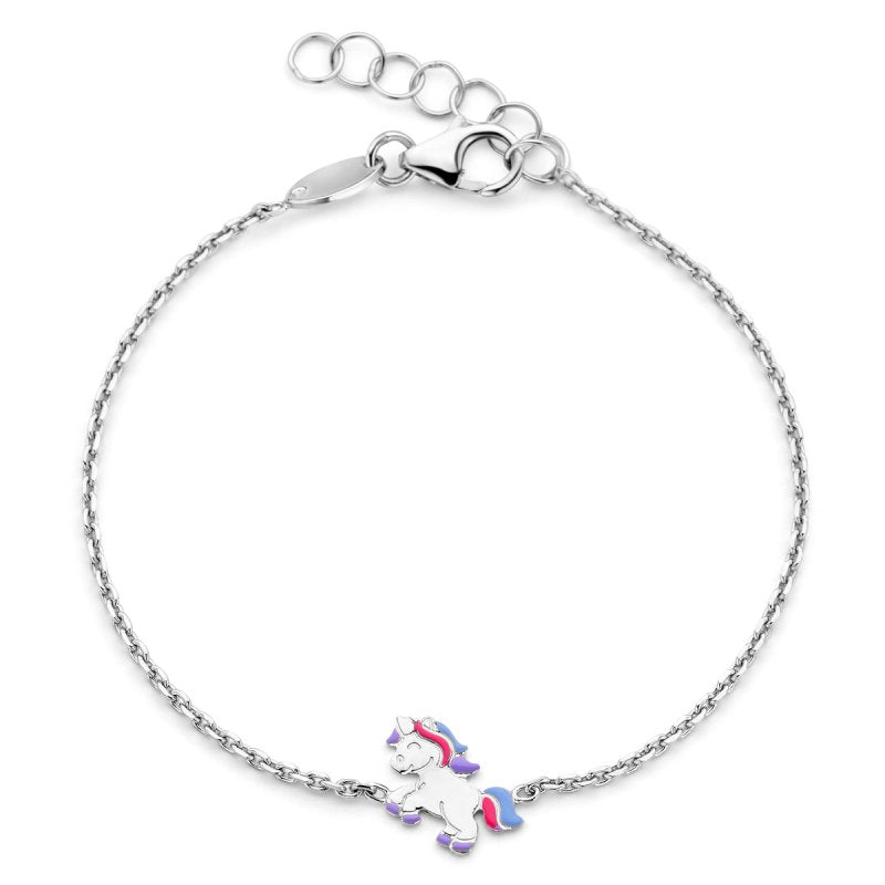 Zilveren armbandje verstelbaar eenhoorn Naiomy Princess - Staartjes en Strikjes