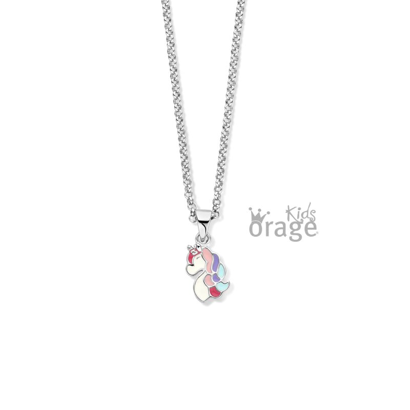 Zilveren ketting eenhoorn Orage kids - Staartjes en Strikjes