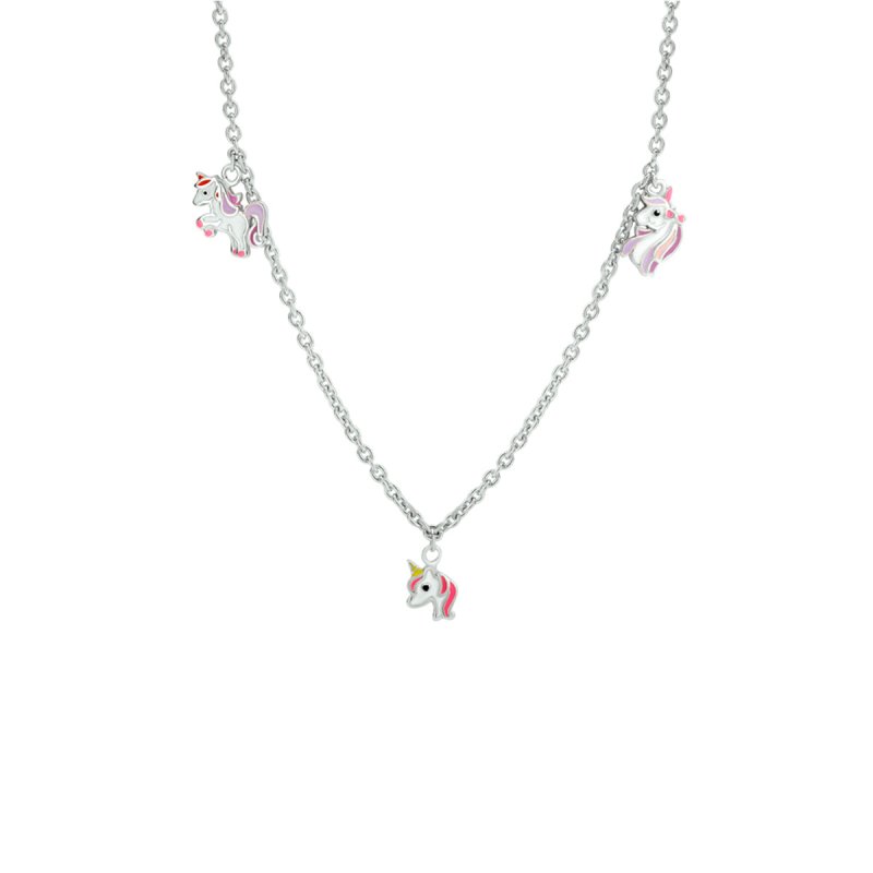Zilveren ketting eenhoorn variatie - Staartjes en Strikjes
