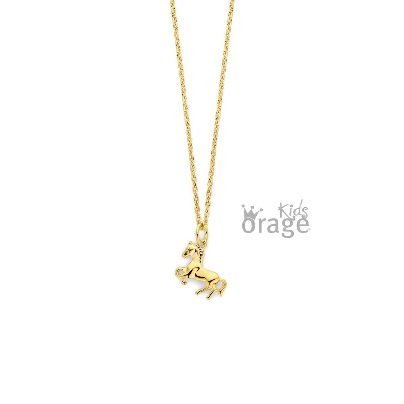 Zilveren ketting gold plated paard Orage Kids - Staartjes en Strikjes