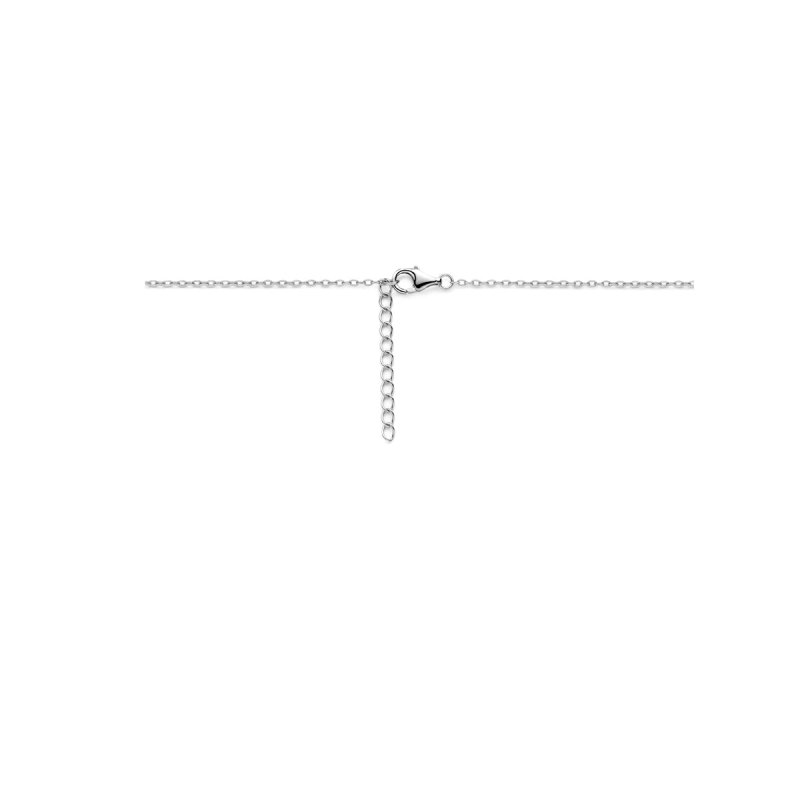 Zilveren ketting hartje roze tinten - Staartjes en Strikjes