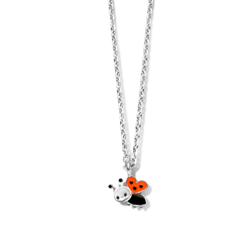 Zilveren ketting lieveheersbeestje Naiomy Princess - Staartjes en Strikjes