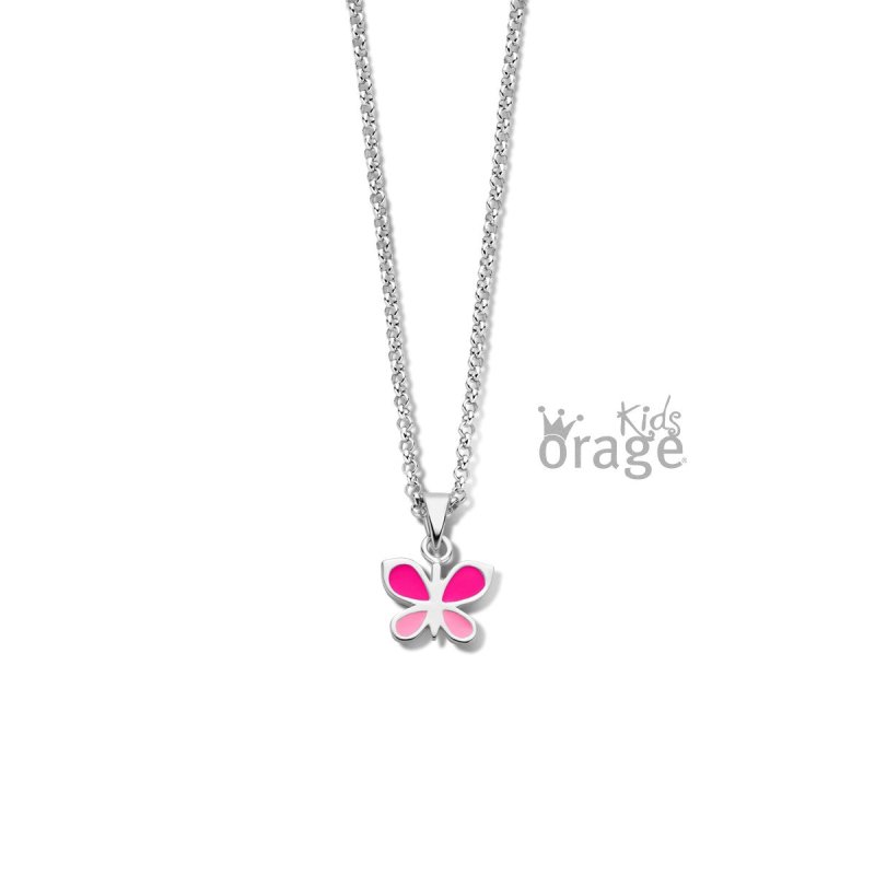 Zilveren ketting vlindertje Orage kids - Staartjes en Strikjes