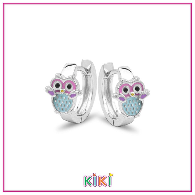 Zilveren kinderoorbellen creolen/oorringen uiltjes | Kiki - Staartjes en Strikjes