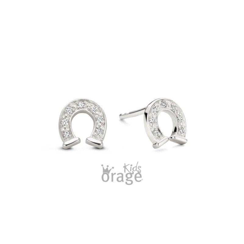 Zilveren kinderoorbellen hoefijzer Orage kids - Staartjes en Strikjes