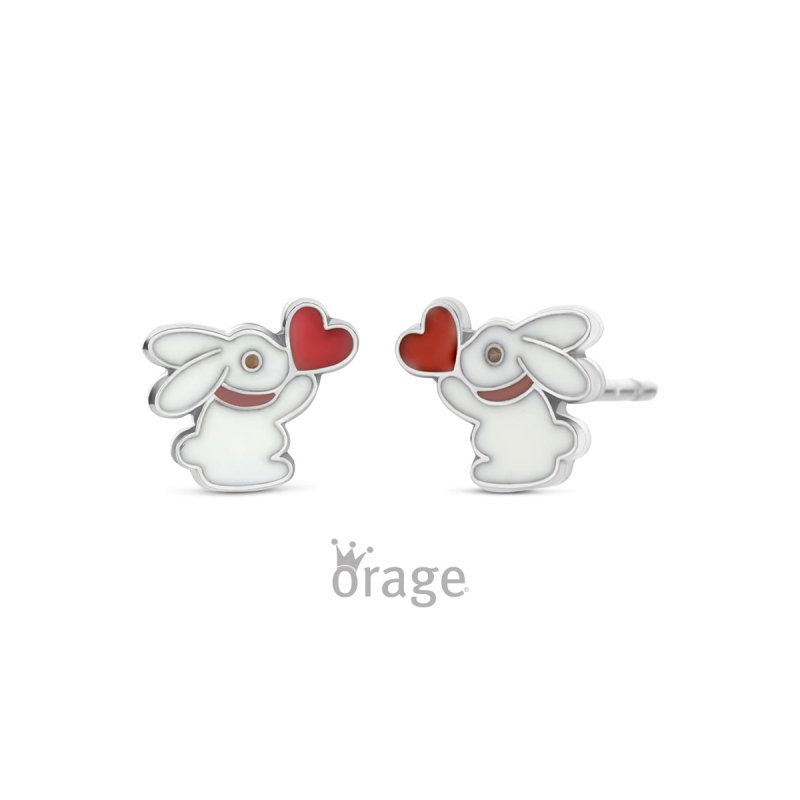 Zilveren kinderoorbellen konijn Orage Kids - Staartjes en Strikjes