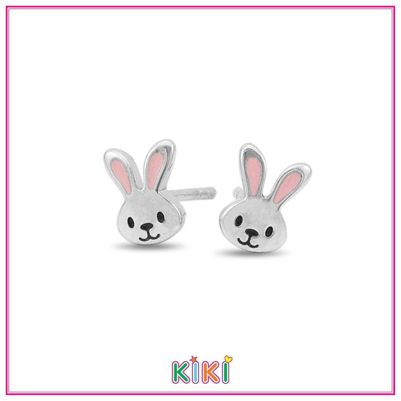 Zilveren kinderoorbellen konijntjes | Kiki - Staartjes en Strikjes