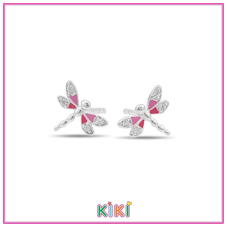 Zilveren kinderoorbellen libelle | Kiki - Staartjes en Strikjes